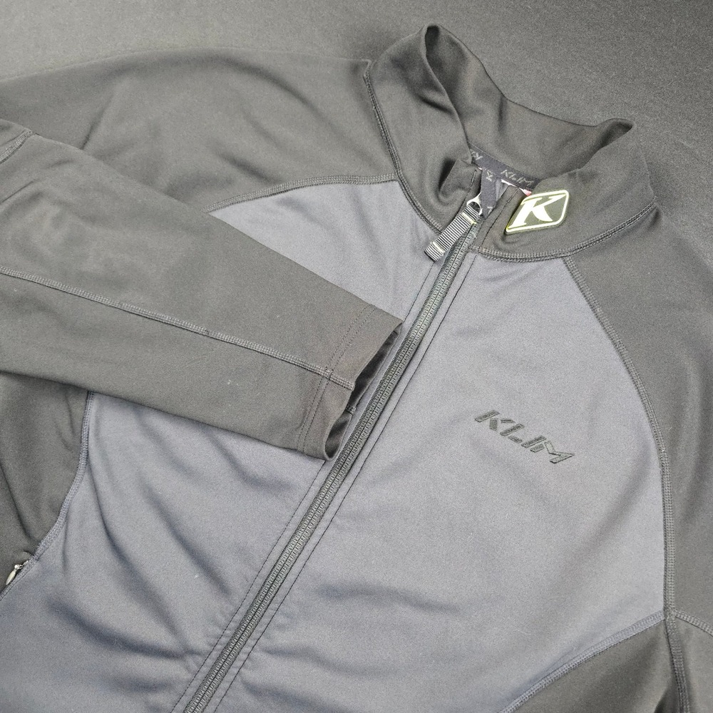 Klim Mid-Layer Full Zip Jacket Womens XL Black Gray Mock Neck Performance 3144